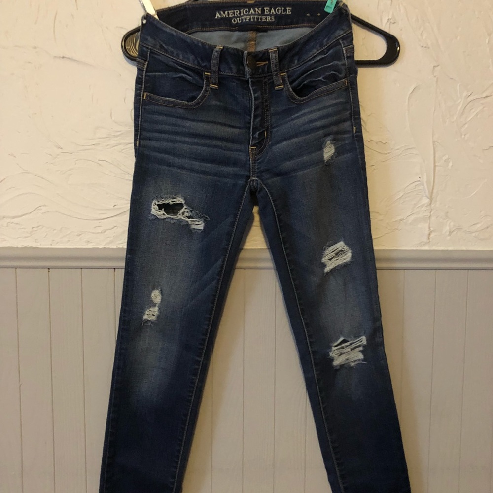 American Eagle destroyed jegging 00 SHORT